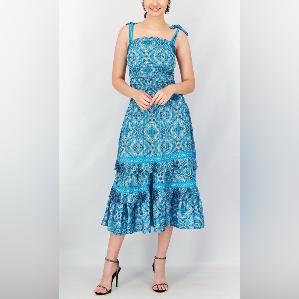 Ramy Brook Sia Printed Midi Dress Medium